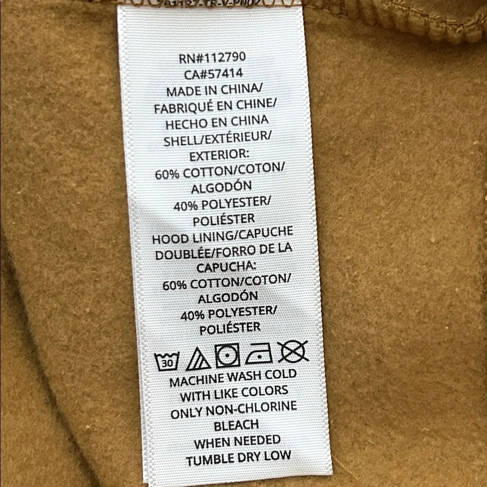 True Religion Men’s Size Large Brown Zip Front Hoodie with Large Graphic on Back